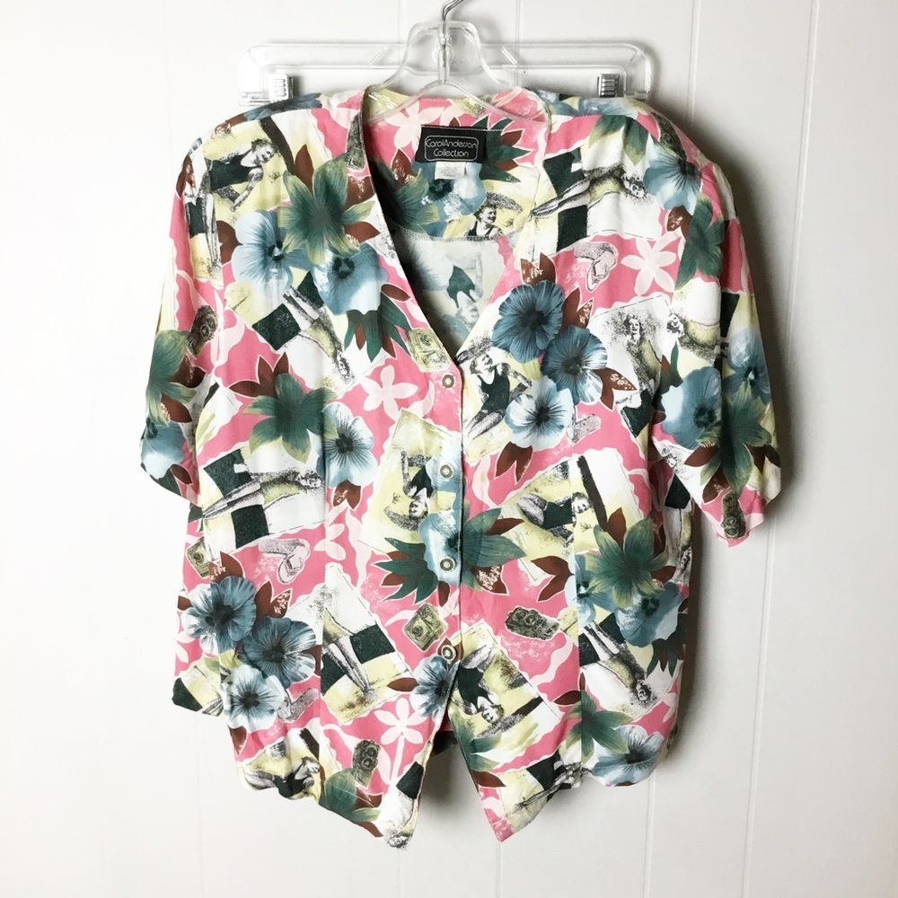 Carol Anderson Shorts Set  Large Top Hawaiian Retro Vintage 80s